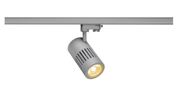 STRUCTEC, Spot für Hochvolt-Stromschiene 3Phasen, LED, 3000K, rund, silber, 60°, 24W