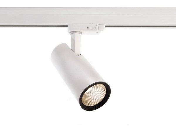 Deko-Light Schienensystem 3-Phasen 230V, Luna 15, Aluminium Druckguss, weiß mattiert, Warmweiß, 50°