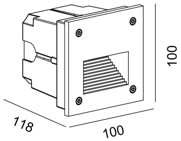 KapegoLED Wandeinbauleuchte, Light Base COB Outdoor, inklusive Leuchtmittel, Warmweiß, 1,00 W, IP 67