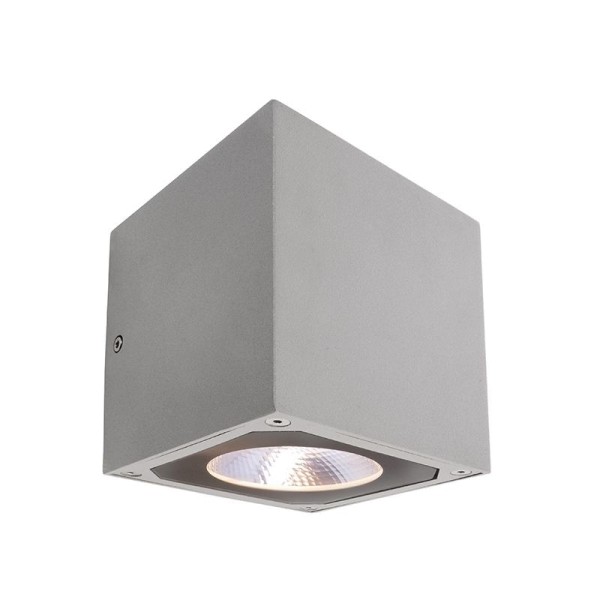 Deko-Light Wandaufbauleuchte, Cubodo II Single SG, Aluminium Druckguss, silberfarben, Warmweiß, 19°