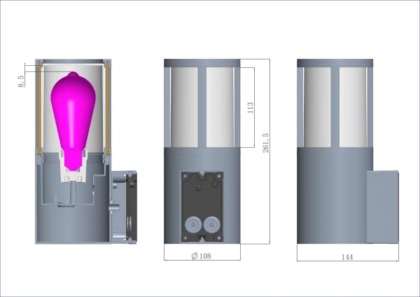 Deko-Light Wandaufbauleuchte, Facado II rund getönt, 1x max 20 W, Rost, Rost Matt, 20W, 230V, 144mm