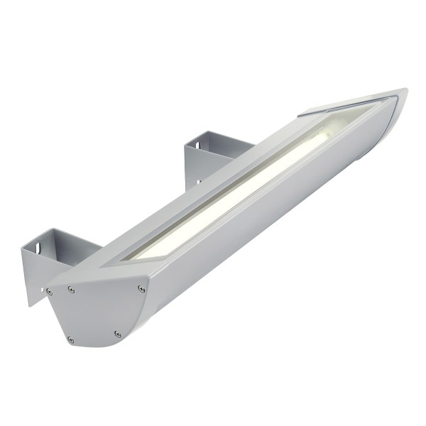 VANO WING PL, Outdoor Fassadenleuchte, TC-LEL, IP65, silbergrau, L/B/H 50/15,5/7,5 cm, max. 36W