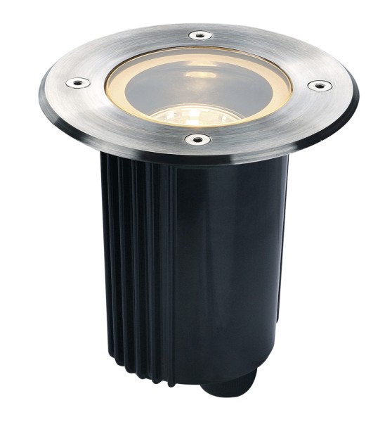 DASAR 80, Outdoor Bodeneinbaustrahler, QPAR51, IP67, rund, edelstahl 316, max. 35W
