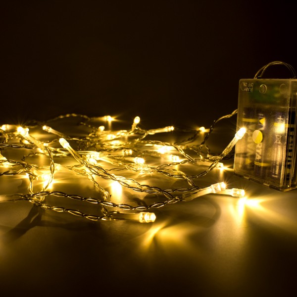 LED Lichterkette, 4m, Batteriebetrieben, Warmweiß