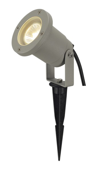 NAUTILUS SPIKE, Outdoor Spiessleuchte, QPAR51, IP65, silbergrau, max. 35W