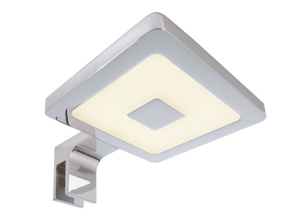 Deko-Light Möbelaufbauleuchte, Spiegel Eckig II, Aluminium, silberfarben Chrom, Warmweiß, 120°, 4W