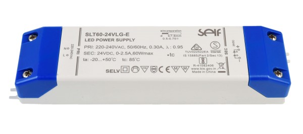 Deko-Light Netzgerät (CV, DC), SELF, CV, 24V / 60W, Kunststoff, Weiß, 60W, 24V, 188x45mm