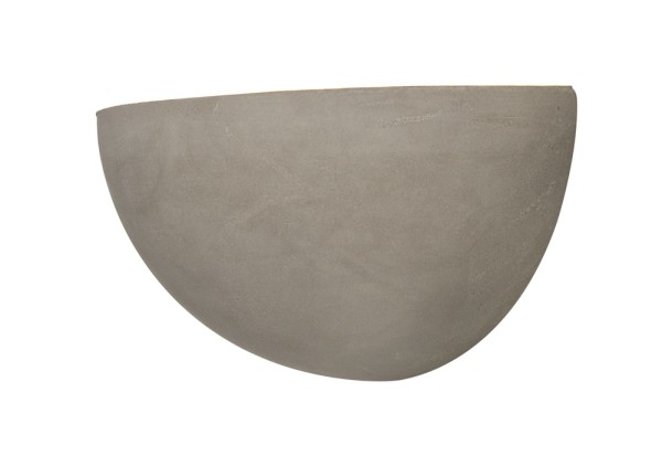 SOPRANA SOLID WL-1, Wandleuchte, C35, halbrund, betongrau, max. 60W