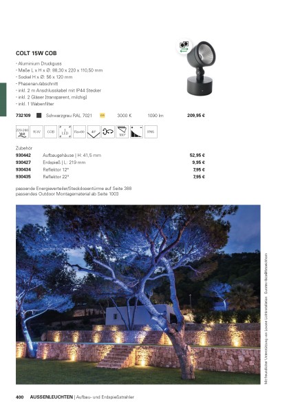 Deko-Light Boden- / Wand- / Deckenleuchte, Colt 65W COB, Aluminium Druckguss, Schwarzgrau RAL 7021