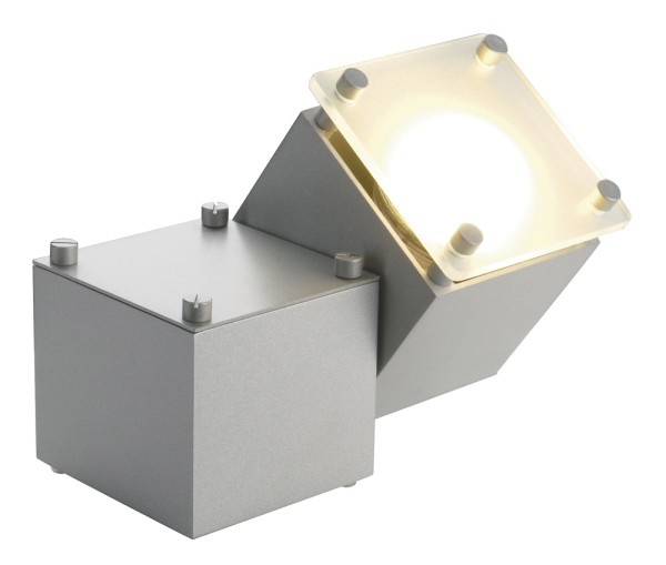 DICE, Wand- und Deckenleuchte, einflammig, QPAR51, eckig, silbergrau, max. 50W