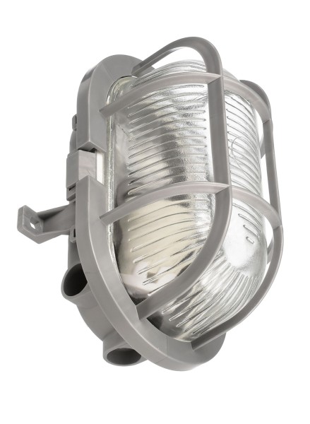 Deko-Light Decken- und Wandaufbauleuchte, Sotano Retro, oval, 1x max. 60 W E27, Grau, Polypropylen