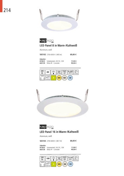 KapegoLED Controller, RF White Remote, spannungskonstant, dimmbar: Funk Fernbedienung, 12-24V DC, 36