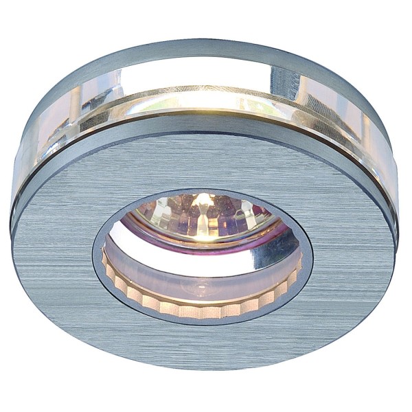 CRYSTAL IV Downlight, rund, metall gebürstet/Kristall klar, MR16, max. 35W
