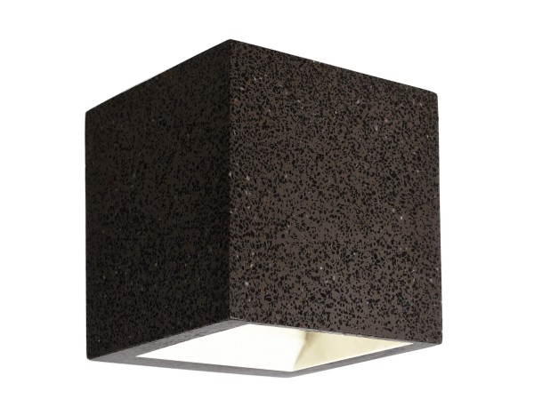 Deko-Light Wandaufbauleuchte, Mini Cube Grau Granit, Aluminium, Weiß, Warmweiß, 70°, 4W, 230V