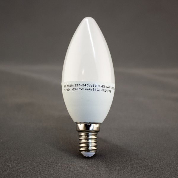 E14 LED Leuchtmittel, 3000K, 4W, 320lm, SMD, kerzenförmig