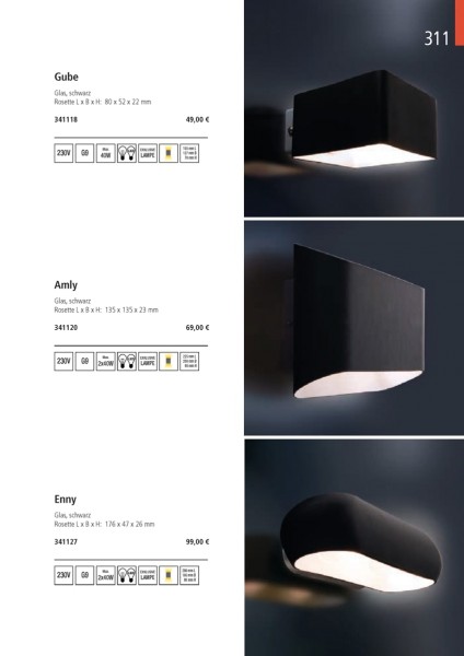 Wandaufbauleuchte, Enny, 220-240V AC/50-60Hz, G9, 40,00 W