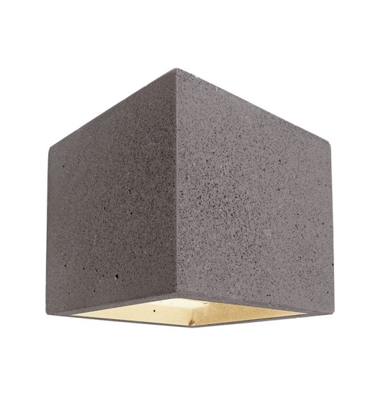 Deko-Light Wandaufbauleuchte, Cube, Beton, dunkelgrau, 25W, 230V, 115x115mm