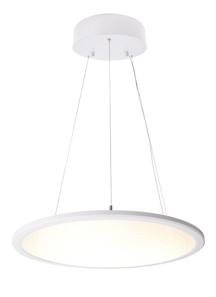 Deko-Light Pendelleuchte, LED Panel transparent rund, Aluminium, weiß, Warmweiß, 150°, 50W, 230V