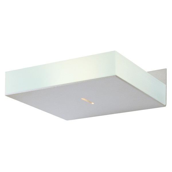 HARI, Wandleuchte, QT14, eckig, silbergrau, Glas satiniert, max. 40W