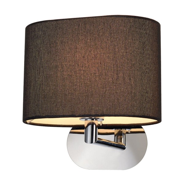 SOPRANA OVAL Wandleuchte WL-1, schwarzes Textil, E27, max. 60W