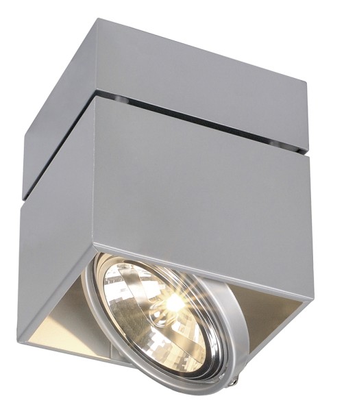 KARDAMOD, Deckenleuchte, einflammig, QR111, eckig, silbergrau, max. 75W