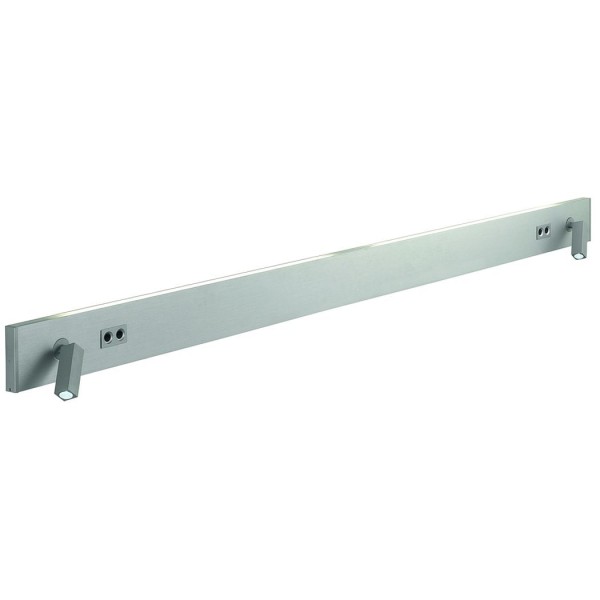 TIDUR WALL Wandprofilleuchte, alu brushed, 2xT5 ESL, 21W, inkl. 2x3W LED Spots weiss