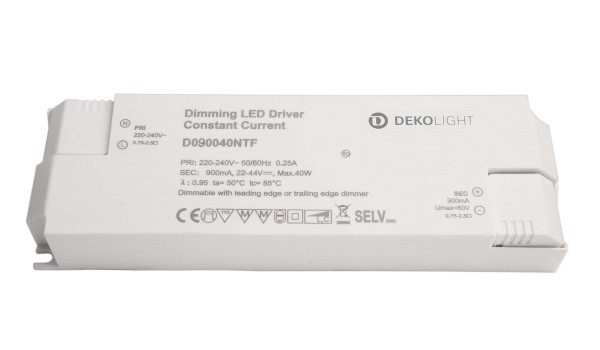 Deko-Light Netzgerät (CC, DC) dimmbar, BASIC, DIM, CC, D090040NTF/40W, Kunststoff, Schwarz, 22-44V