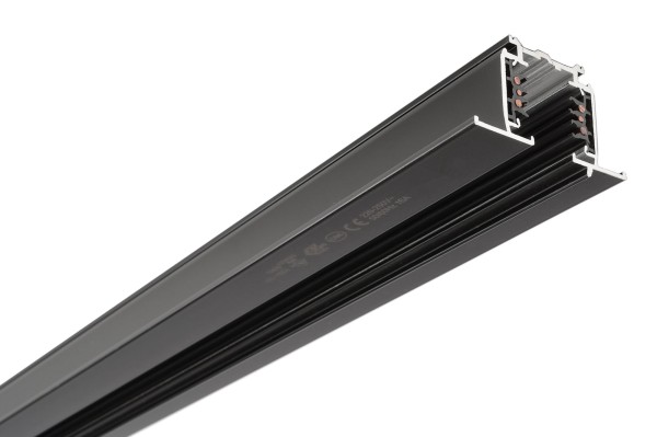 Deko-Light 3-Phasen Schienensystem, D Line DALI Einbaustromschiene mit Flügel 1m, schwarz, Schwarz