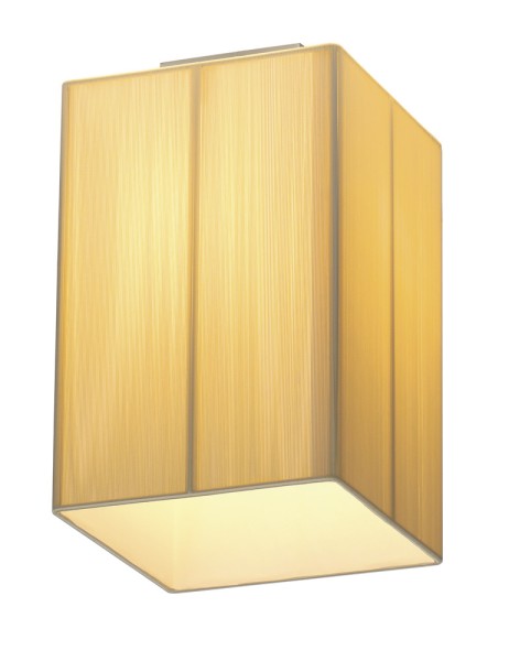 LASSON, Deckenleuchte, A60, eckig, beige, L/B/H 20/20/33 cm, max. 40W