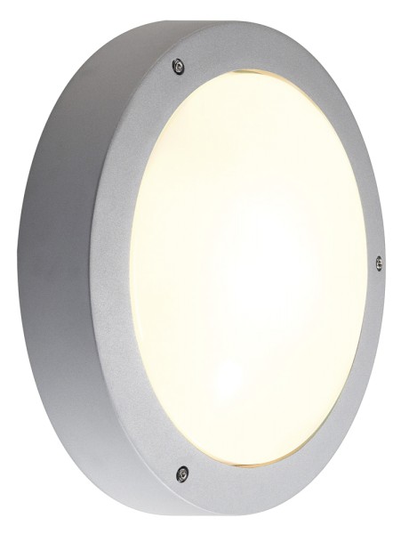 DRAGAN, Outdoor Wand- und Deckenleuchte, TC-D, IP44, rund, silbergrau, max. 52W