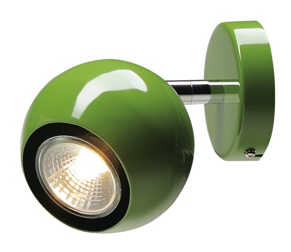 LIGHT EYE 1, Wand- und Deckenleuchte, einflammig, QPAR51, farngrün, max. 50W