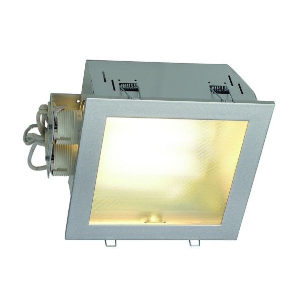 KOTAK EVG Downlight, eckig, silbergrau, 2xTC-DE, max.2x26W