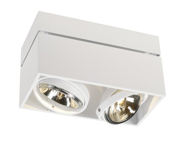 KARDAMOD, Deckenleuchte, zweiflammig, QR111, rechteckig, weiß, max.150W