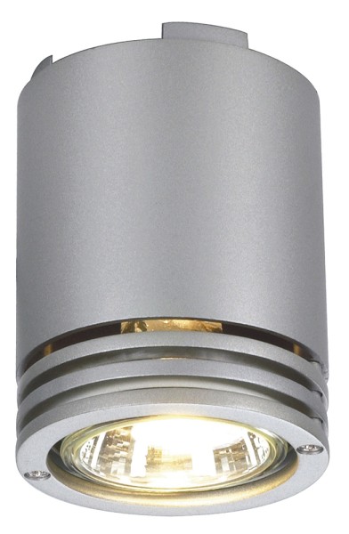 BARRO, Deckenleuchte, QPAR51, IP21, rund, silbergrau, max. 50W