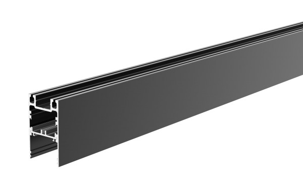 Deko-Light Profil, PLANO ES, 62 x 38mm, schwarz mit LED-Träger, 2,5m, Aluminium, Schwarz, 2500mm