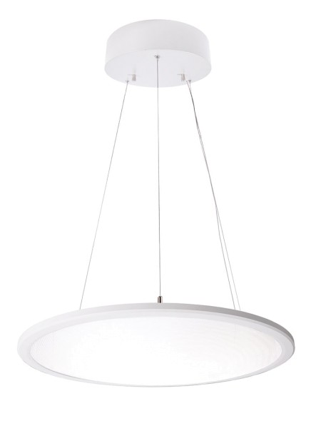 Deko-Light Pendelleuchte, LED Panel transparent rund, Aluminium, weiß, Neutralweiß, 150°, 50W, 230V
