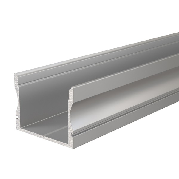 Reprofil, U-Profil hoch AU-02-20 für LED Stripes bis 21,3 mm, Silber-matt, eloxiert, 1000 mm