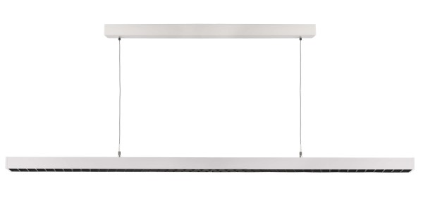 Deko-Light Pendelleuchte, Office Three, Aluminium, Signalweiß RAL 9003, Neutralweiß, 115° / 55°