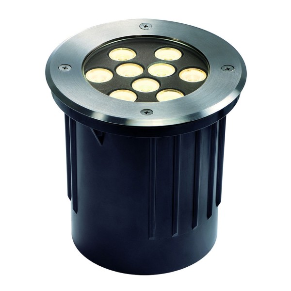 DASAR 9x1W LED Bodeneinbaustrahler, Edelstahl 304 gebürstet, 3000K, IP67