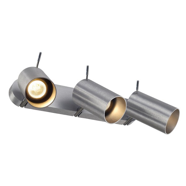 ASTO TUBE III Wand- und Deckenleuchte, alu-brushed, 3xGU10, max. 75W