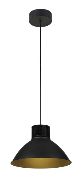 PENTULI, Pendelleuchte, LED, 3000K, schwarz, Ø 38 cm, Rosette schwarz, 43W