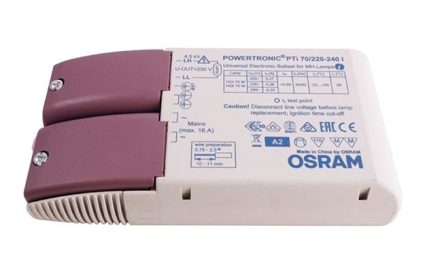 Osram Netzgerät, PTi 70/220-240, Kunststoff, Grau / Rot, 70W, 230V, 360mA, 171x83mm