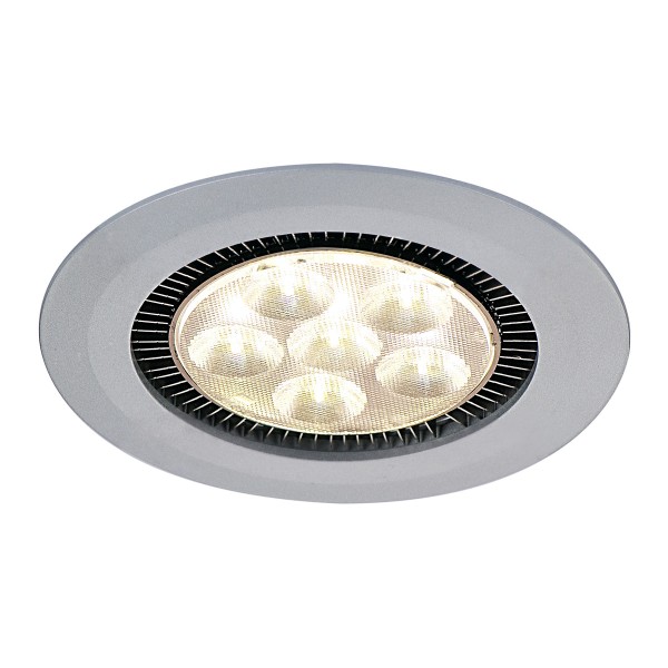 DOME, Einbauleuchte, LED, 3000K, rund, silbergrau, 18W 