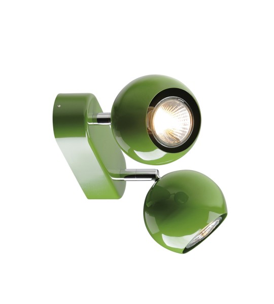 LIGHT EYE 2, Wand- und Deckenleuchte, zweiflammig, QPAR51, farngrün, max. 100 W