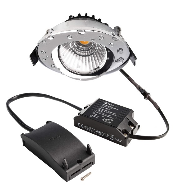 Deko-Light Deckeneinbauleuchte, Dione IP, 8,5 W, DIM, 2700 K, Chrom, Aluminium, Chrom, 36°, 8W