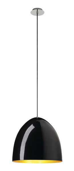 PARA CONE 40, Pendelleuchte, A60, rund, schwarz/gold, Ø 40 cm, max. 60W
