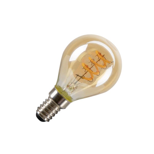 LED G45, gold, E14, PHASE, 2W, 2200K