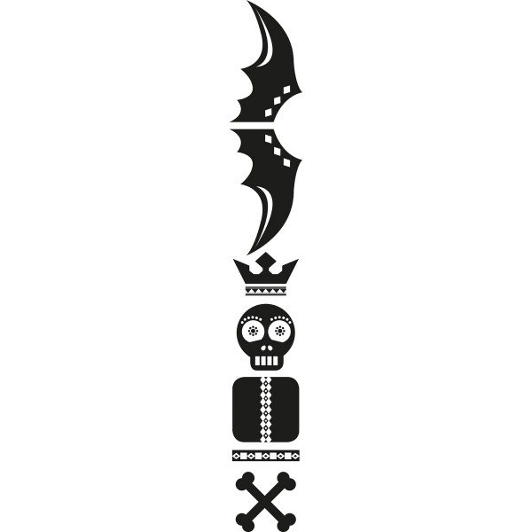 STICKER TOTEM SKULL, schwarz, inkl. Rakel