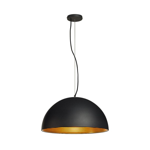 FORCHINI M Pendelleuchte, PD-1, 50cm, rund, schwarz/ gold, E27, max. 40W