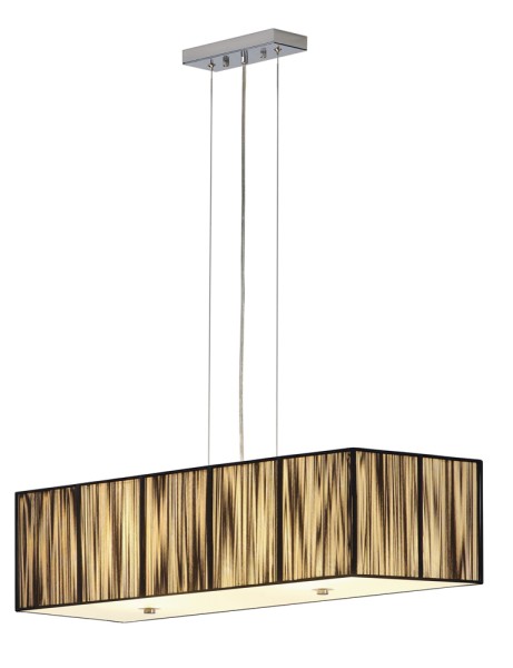 LASSON PD-1, Pendelleuchte, A60, eckig, Schirm schwarz, L/B/H 80/30/20 cm, max. 240W